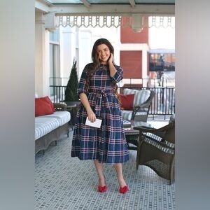 Dainty Jewells Red White and Blue Plaid Dress